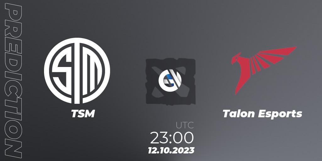 Prognoza TSM - Talon Esports. 13.10.23, Dota 2, The International 2023 - Group Stage