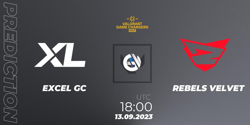 Prognoza EXCEL GC - REBELS VELVET. 13.09.2023 at 18:00, VALORANT, VCT 2023: Game Changers EMEA Stage 3 - Group Stage