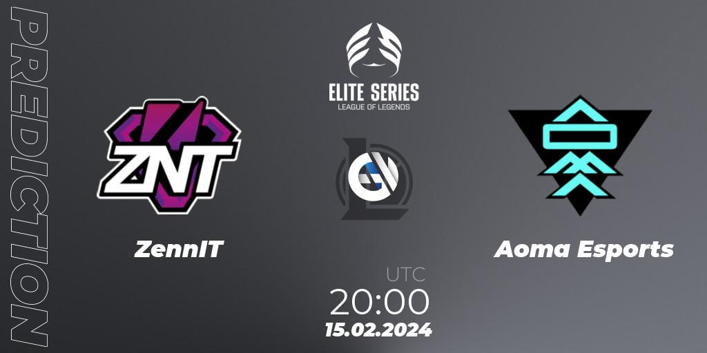 Prognoza ZennIT - Aoma Esports. 15.02.2024 at 20:00, LoL, Elite Series Spring 2024
