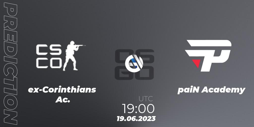 Prognoza ex-Corinthians Ac. - paiN Academy. 19.06.23, CS2 (CS:GO), Gamers Club Liga Série A: June 2023