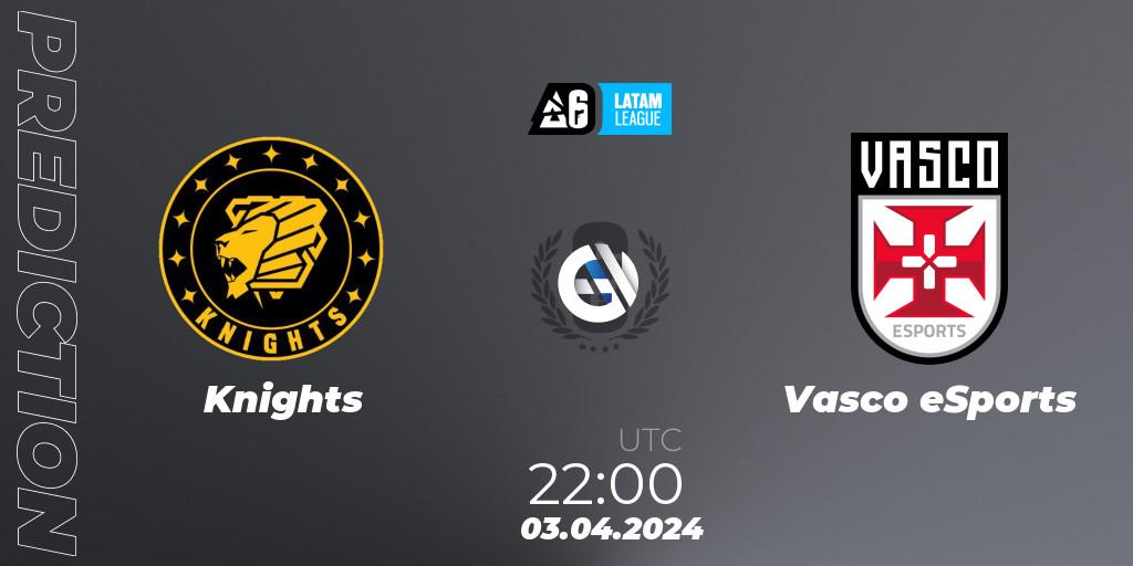 Prognoza Knights - Vasco eSports. 03.04.24, Rainbow Six, LATAM League 2024 - Stage 1: LATAM South