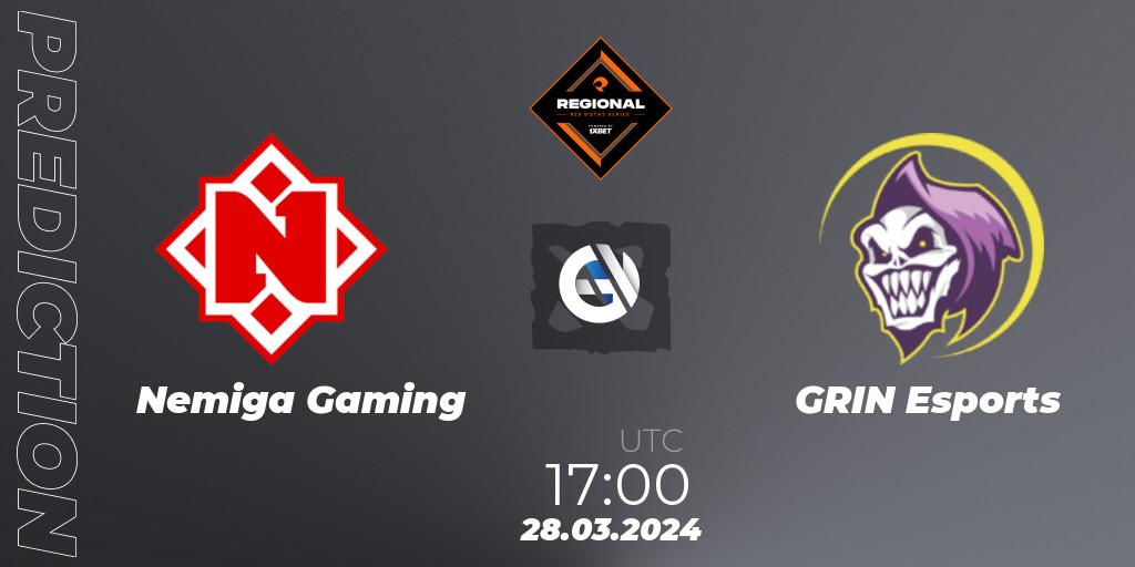Prognoza Nemiga Gaming - GRIN Esports. 28.03.24, Dota 2, RES Regional Series: EU #1