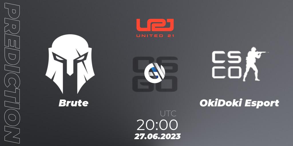 Prognoza Brute - OkiDoki Esport. 27.06.2023 at 20:00, Counter-Strike (CS2), United21 Season 3