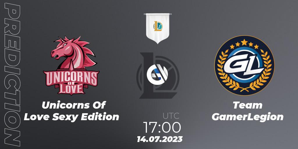 Prognoza Unicorns Of Love Sexy Edition - Team GamerLegion. 14.07.2023 at 17:00, LoL, Prime League Summer 2023 - Group Stage