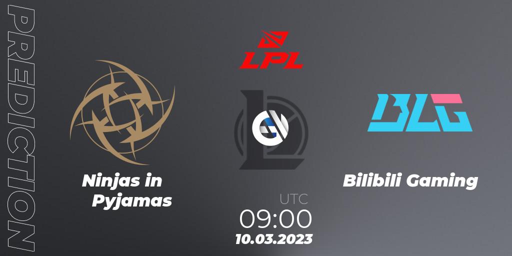 Prognoza Ninjas in Pyjamas - Bilibili Gaming. 10.03.2023 at 09:00, LoL, LPL Spring 2023 - Group Stage