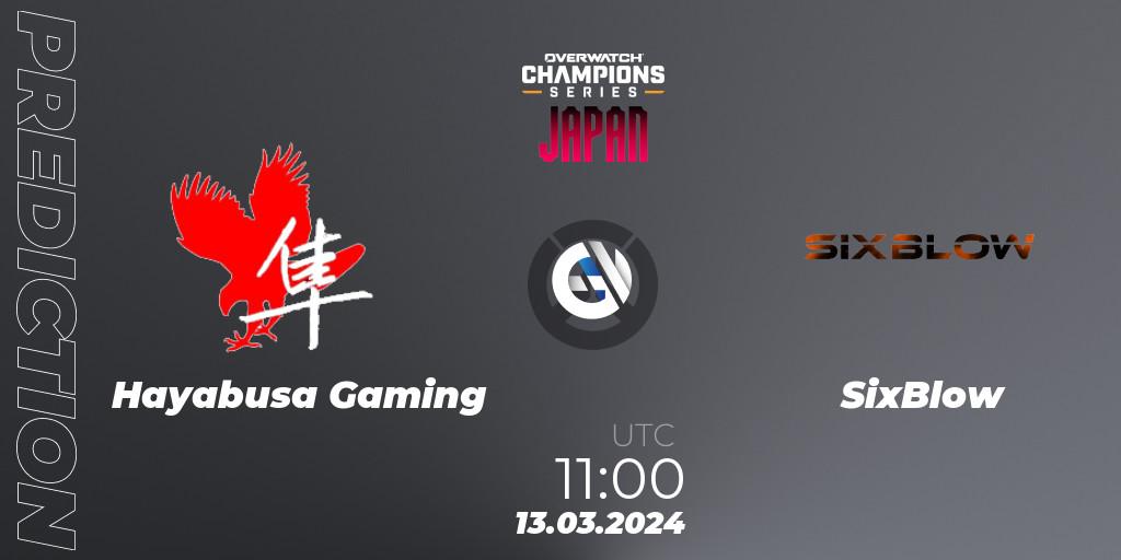 Prognoza Hayabusa Gaming - SixBlow. 13.03.2024 at 12:00, Overwatch, Overwatch Champions Series 2024 - Stage 1 Japan