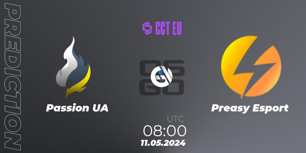 Prognoza Passion UA - Preasy Esport. 11.05.2024 at 08:00, Counter-Strike (CS2), CCT Season 2 European Series #3 Play-In