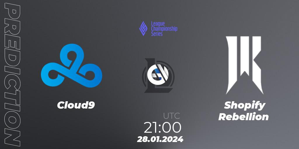 Prognoza Cloud9 - Shopify Rebellion. 28.01.2024 at 21:00, LoL, LCS Spring 2024 - Group Stage