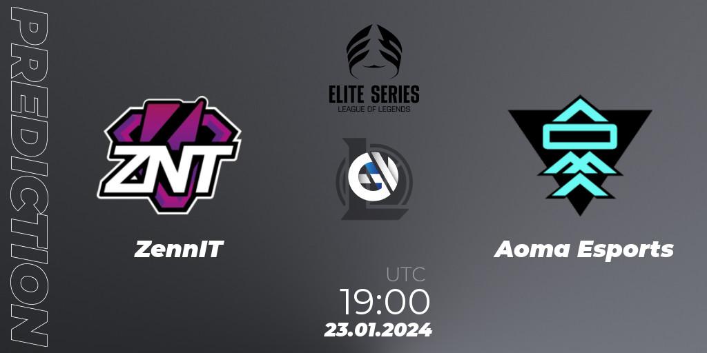 Prognoza ZennIT - Aoma Esports. 23.01.2024 at 19:00, LoL, Elite Series Spring 2024