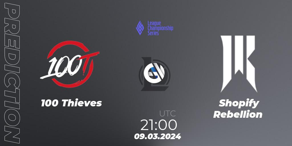 Prognoza 100 Thieves - Shopify Rebellion. 10.03.2024 at 00:00, LoL, LCS Spring 2024 - Group Stage