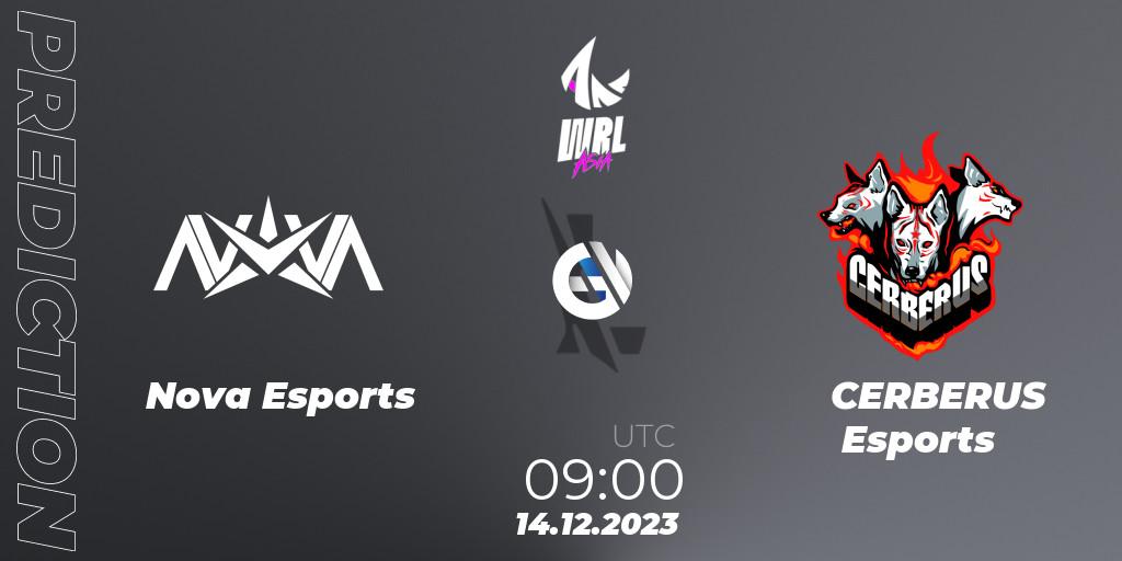 Prognoza Nova Esports - CERBERUS Esports. 14.12.2023 at 09:00, Wild Rift, WRL Asia 2023 - Season 2 - Regular Season