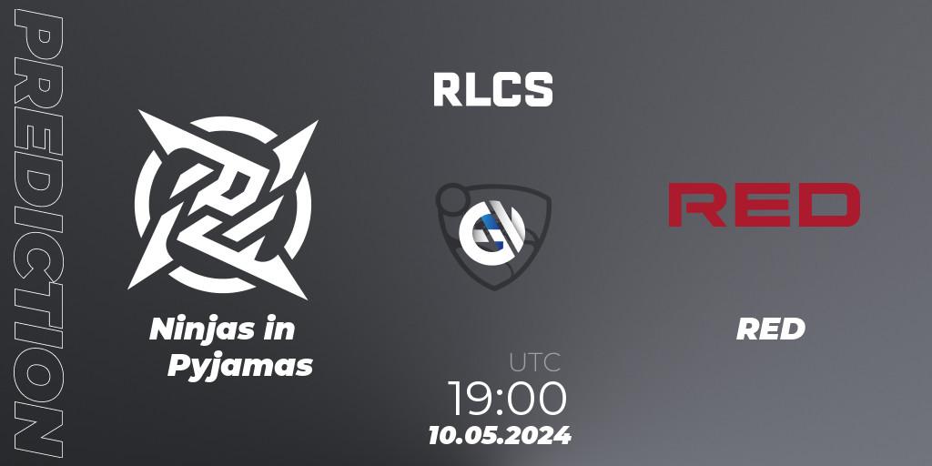 Prognoza Ninjas in Pyjamas - RED. 10.05.2024 at 19:00, Rocket League, RLCS 2024 - Major 2: SAM Open Qualifier 5