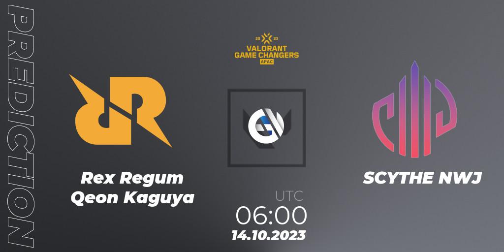 Prognoza Rex Regum Qeon Kaguya - SCYTHE NWJ. 14.10.2023 at 06:00, VALORANT, VCT 2023: Game Changers APAC Elite