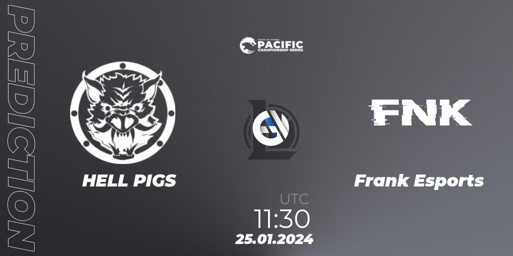 Prognoza HELL PIGS - Frank Esports. 25.01.2024 at 11:30, LoL, PCS Spring 2024