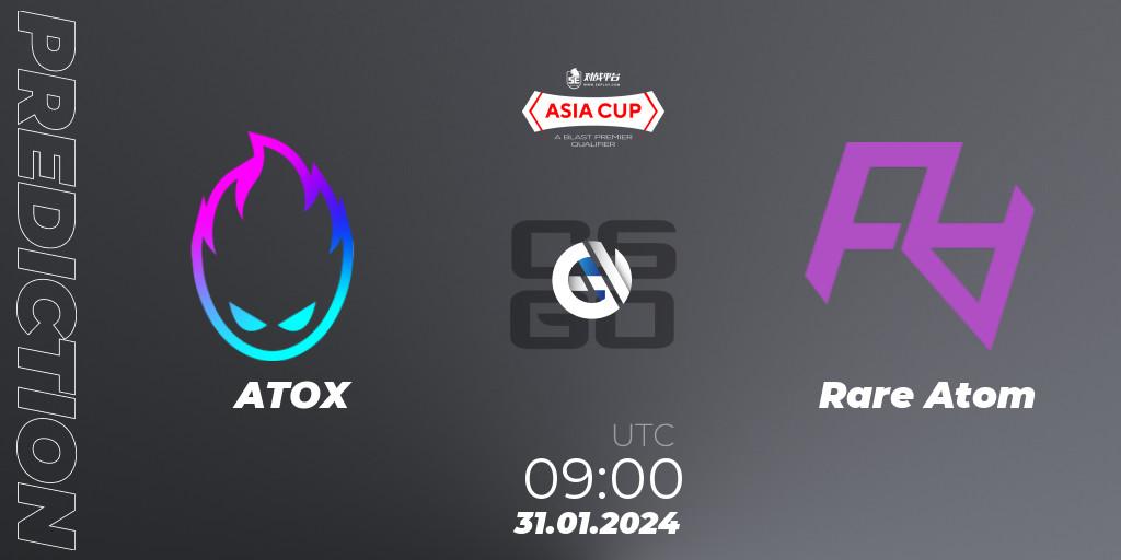Prognoza ATOX - Rare Atom. 31.01.24, CS2 (CS:GO), 5E Arena Asia Cup Spring 2024 - BLAST Premier Qualifier