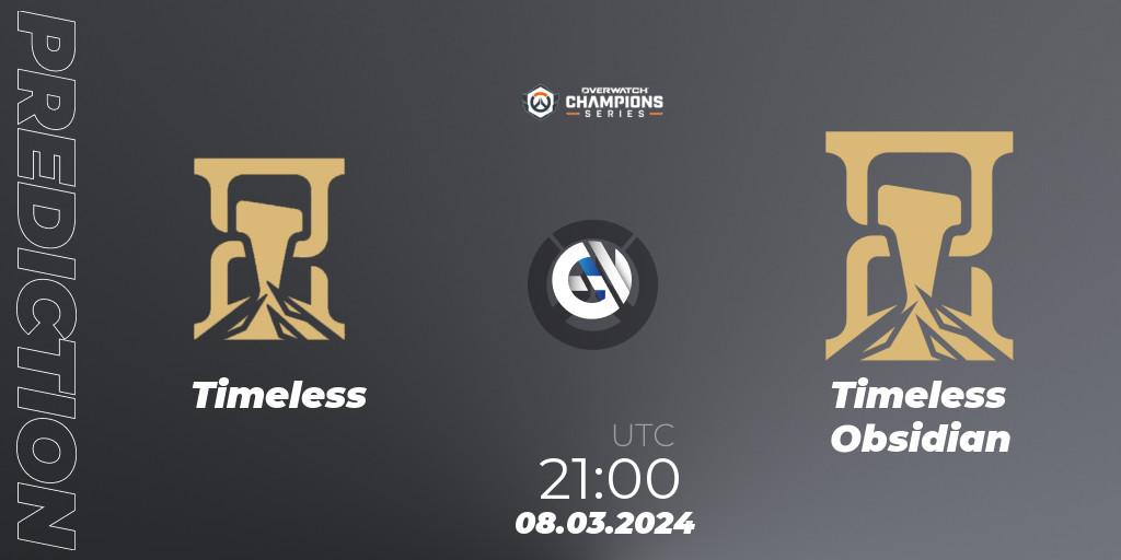 Prognoza Timeless - Timeless Obsidian. 08.03.2024 at 21:00, Overwatch, Overwatch Champions Series 2024 - North America Stage 1 Group Stage