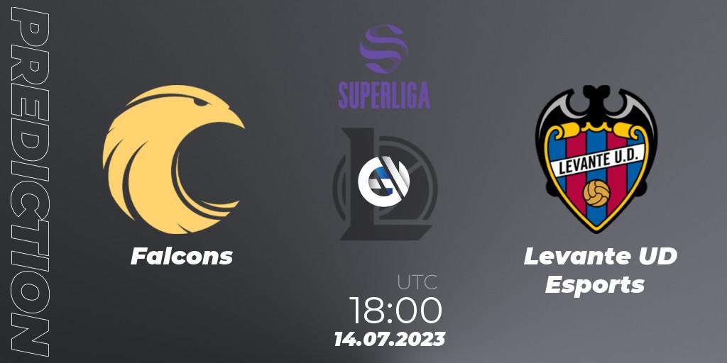 Prognoza Falcons - Levante UD Esports. 14.07.2023 at 18:00, LoL, LVP Superliga 2nd Division 2023 Summer
