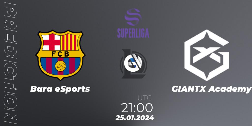 Prognoza Barça eSports - GIANTX Academy. 25.01.2024 at 21:00, LoL, Superliga Spring 2024 - Group Stage