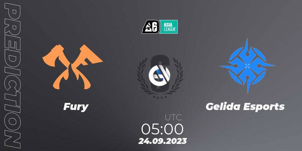 Prognoza Fury - Gelida Esports. 24.09.2023 at 05:00, Rainbow Six, SEA League 2023 - Stage 2