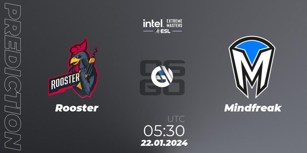 Prognoza Rooster - Mindfreak. 22.01.2024 at 05:30, Counter-Strike (CS2), Intel Extreme Masters China 2024: Oceanic Closed Qualifier