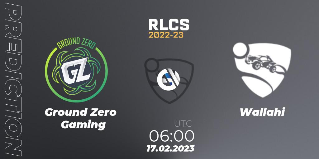 Prognoza Ground Zero Gaming - Wallahi. 17.02.2023 at 06:00, Rocket League, RLCS 2022-23 - Winter: Oceania Regional 2 - Winter Cup
