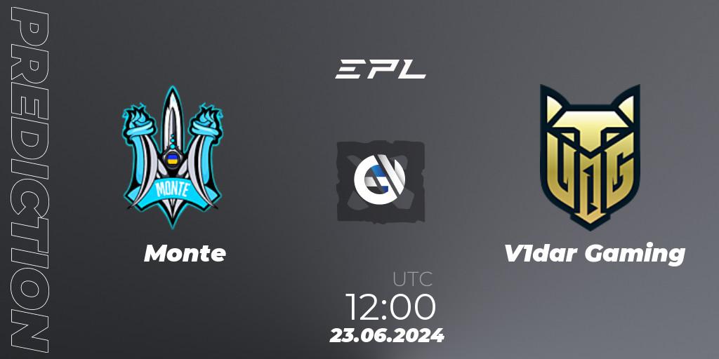 Prognoza Monte - V1dar Gaming. 23.06.2024 at 12:00, Dota 2, European Pro League Season 19: Division 2