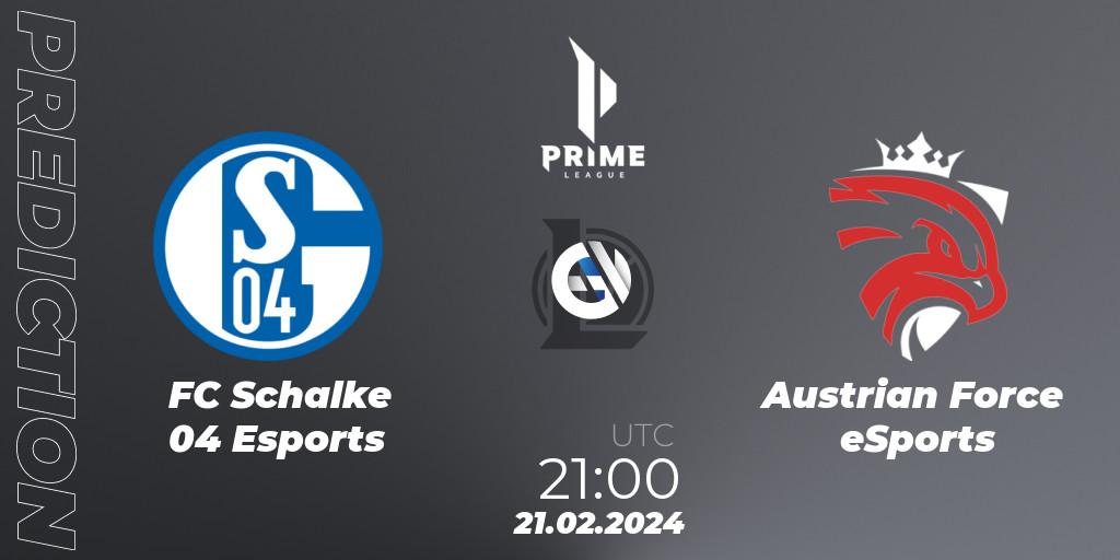 Prognoza FC Schalke 04 Esports - Austrian Force eSports. 21.02.24, LoL, Prime League Spring 2024 - Group Stage
