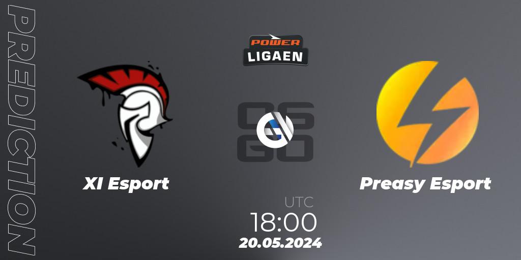 Prognoza XI Esport - Preasy Esport. 20.05.2024 at 18:00, Counter-Strike (CS2), Dust2.dk Ligaen Season 26