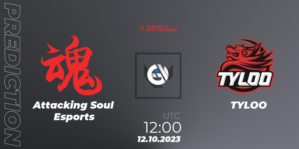 Prognoza Attacking Soul Esports - TYLOO. 12.10.23, VALORANT, VALORANT China Evolution Series Act 2: Selection - Play-In