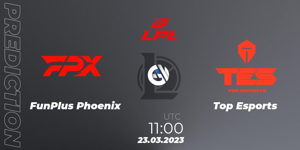 Prognoza FunPlus Phoenix - Top Esports. 23.03.23, LoL, LPL Spring 2023 - Group Stage