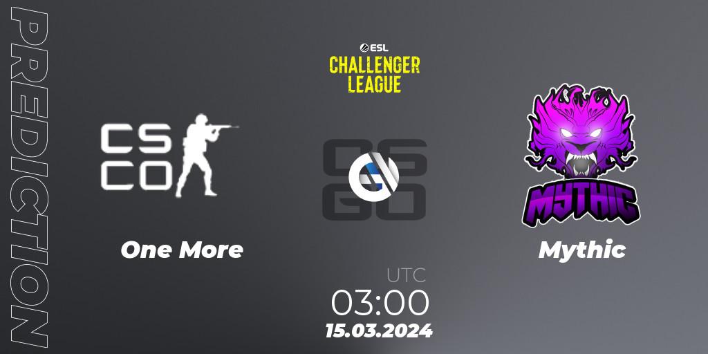Prognoza One More - Mythic. 16.03.24, CS2 (CS:GO), ESL Challenger League Season 47: North America