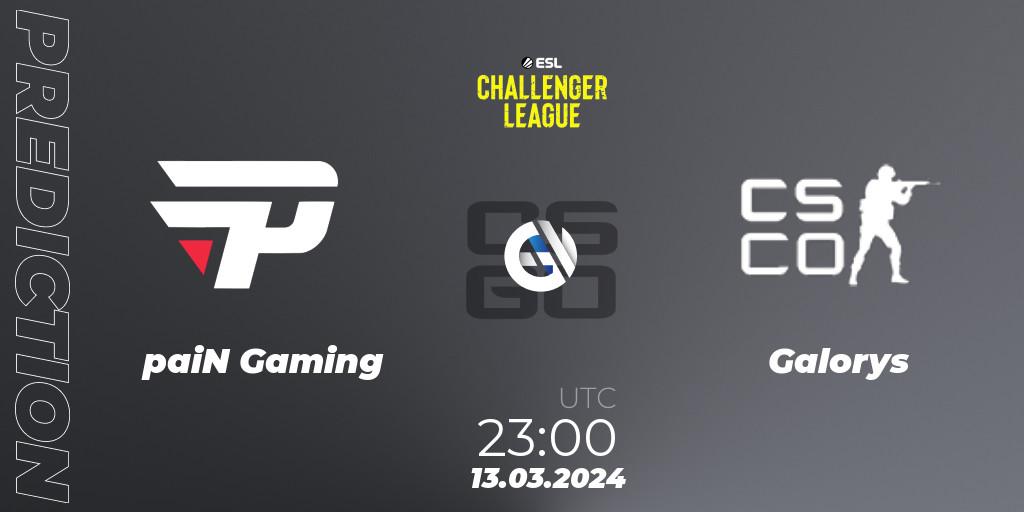 Prognoza paiN Gaming - Galorys. 08.05.2024 at 18:00, Counter-Strike (CS2), ESL Challenger League Season 47: South America