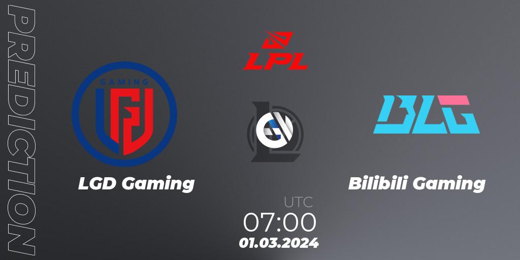 Prognoza LGD Gaming - Bilibili Gaming. 01.03.24, LoL, LPL Spring 2024 - Group Stage