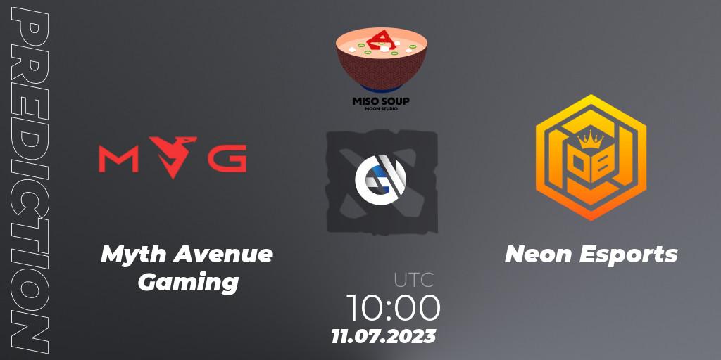 Prognoza Myth Avenue Gaming - Neon Esports. 11.07.23, Dota 2, Moon Studio Miso Soup