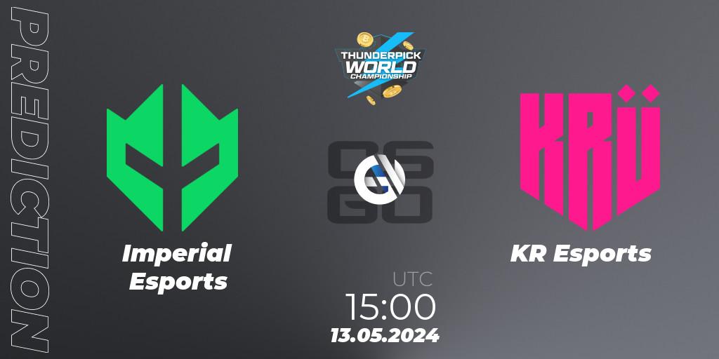 Prognoza Imperial Esports - KRÜ Esports. 13.05.2024 at 15:00, Counter-Strike (CS2), Thunderpick World Championship 2024: South American Series #1