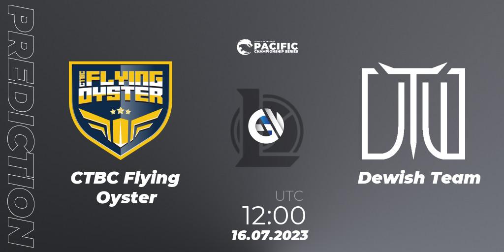 Prognoza CTBC Flying Oyster - Dewish Team. 16.07.2023 at 12:00, LoL, PACIFIC Championship series Group Stage