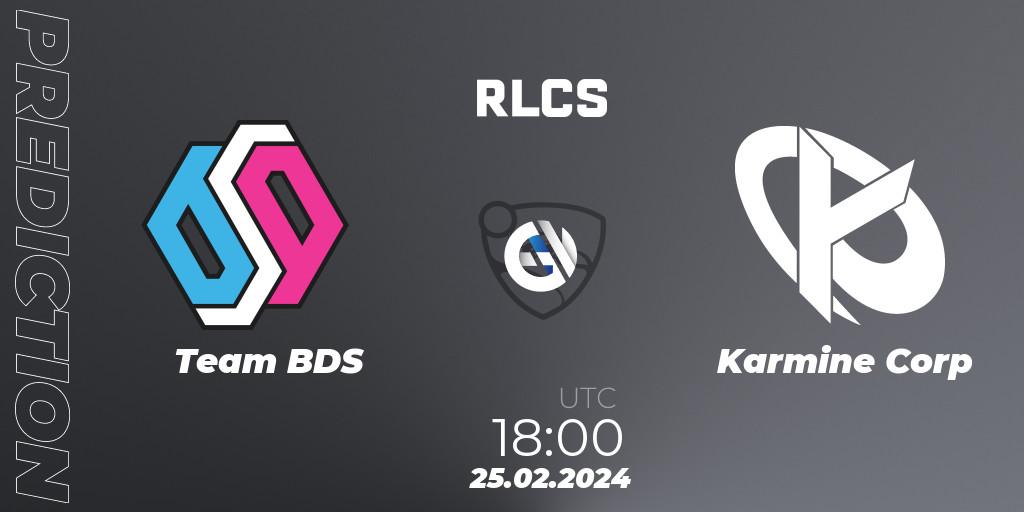 Prognoza Team BDS - Karmine Corp. 25.02.24, Rocket League, RLCS 2024 - Major 1: Europe Open Qualifier 2