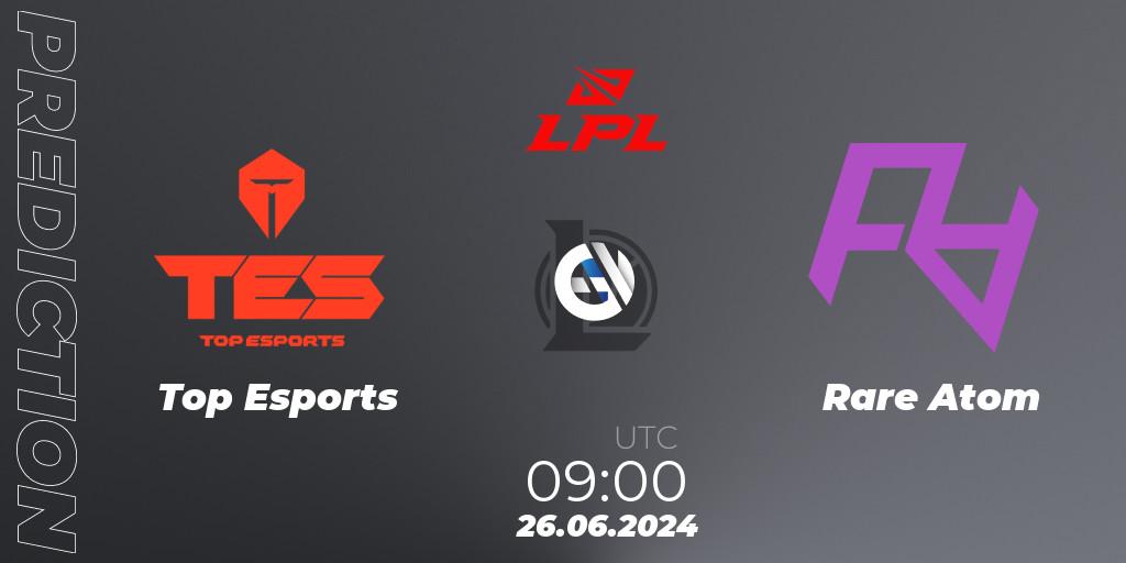 Prognoza Top Esports - Rare Atom. 26.06.2024 at 09:00, LoL, LPL 2024 Summer - Group Stage