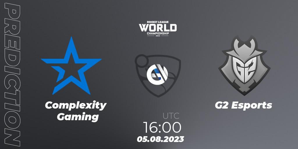 Prognoza Complexity Gaming - G2 Esports. 05.08.2023 at 18:20, Rocket League, Rocket League Championship Series 2022-23 - World Championship Wildcard