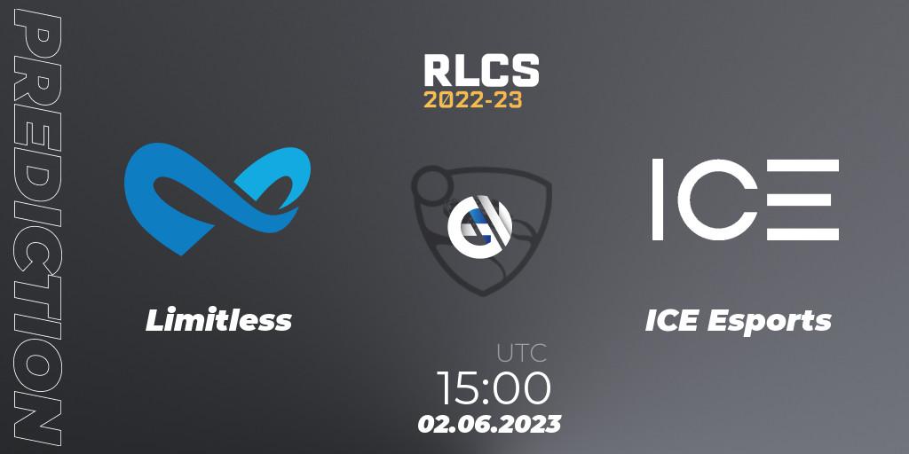 Prognoza Limitless - ICE Esports. 09.06.23, Rocket League, RLCS 2022-23 - Spring: Sub-Saharan Africa Regional 3 - Spring Invitational