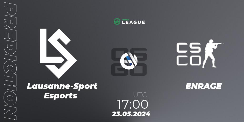 Prognoza Lausanne-Sport Esports - ENRAGE. 23.05.2024 at 17:00, Counter-Strike (CS2), ESEA Season 49: Advanced Division - Europe
