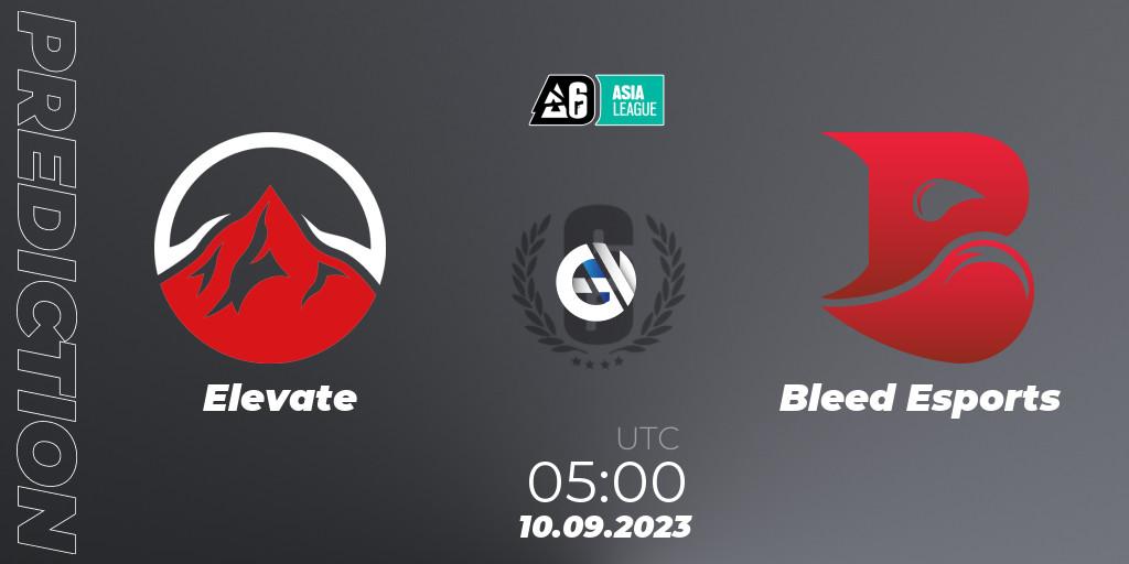Prognoza Elevate - Bleed Esports. 10.09.2023 at 05:00, Rainbow Six, SEA League 2023 - Stage 2