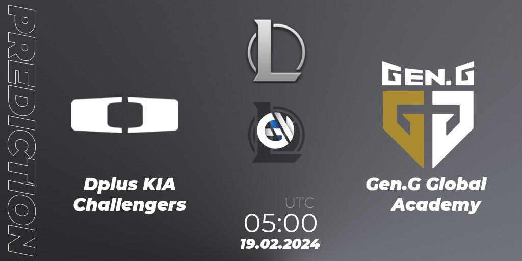 Prognoza Dplus KIA Challengers - Gen.G Global Academy. 19.02.2024 at 05:00, LoL, LCK Challengers League 2024 Spring - Group Stage