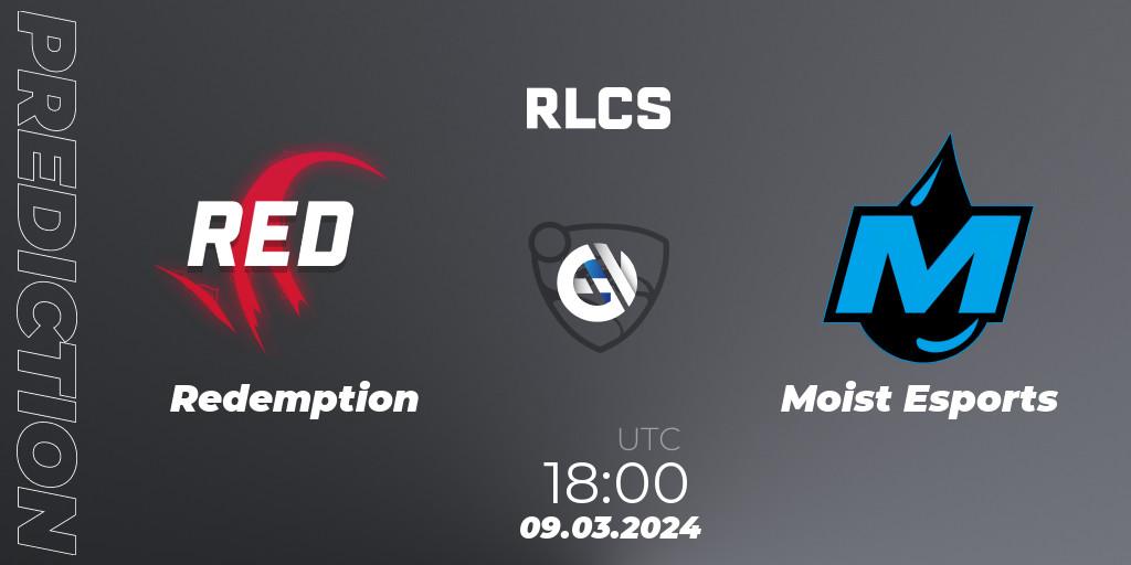 Prognoza Redemption - Moist Esports. 09.03.2024 at 18:00, Rocket League, RLCS 2024 - Major 1: Europe Open Qualifier 3