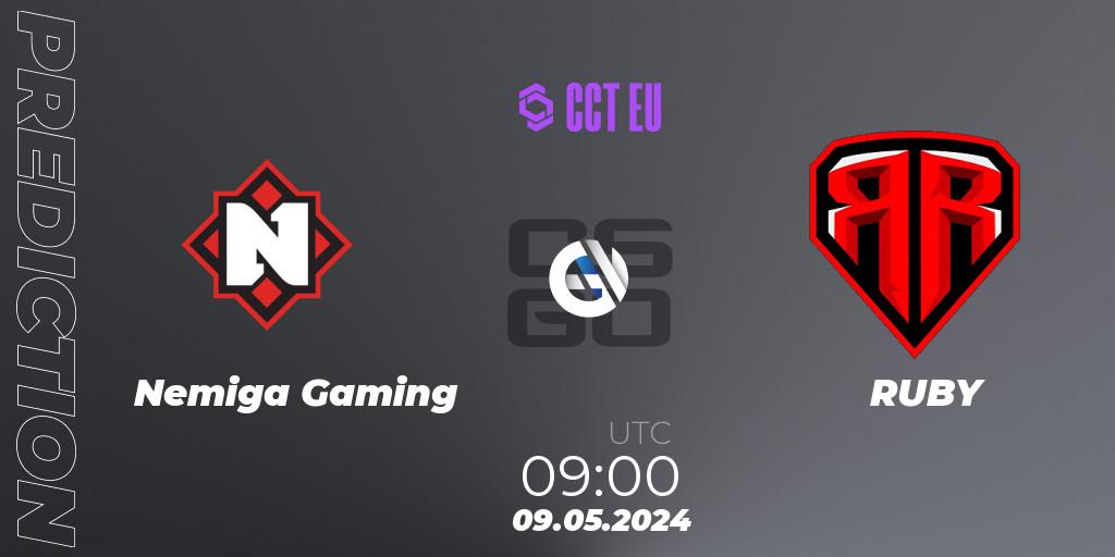Prognoza Nemiga Gaming - RUBY. 10.05.2024 at 09:00, Counter-Strike (CS2), CCT Season 2 Europe Series 2 