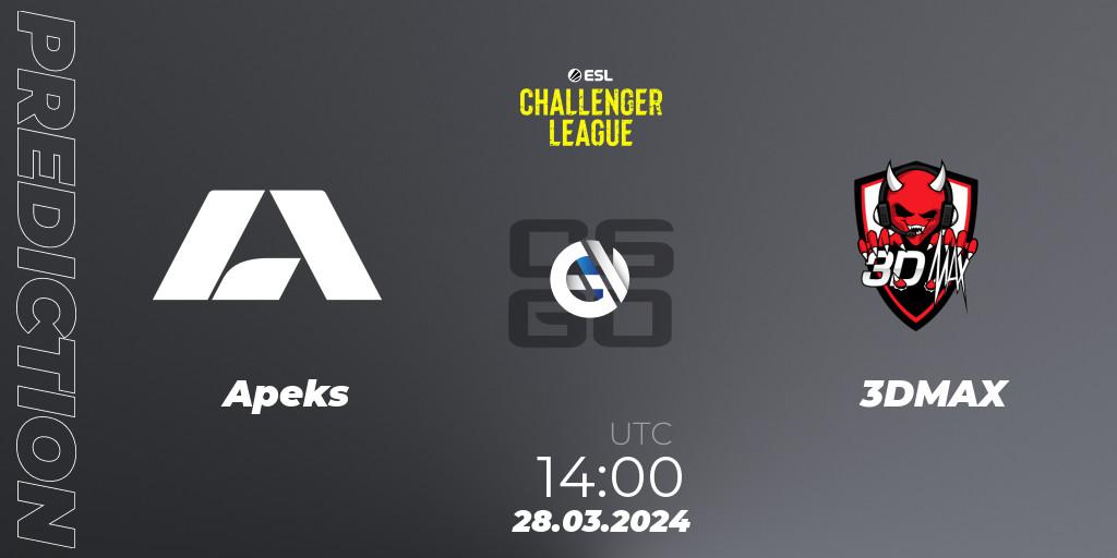Prognoza Apeks - 3DMAX. 28.03.24, CS2 (CS:GO), ESL Challenger League Season 47: Europe