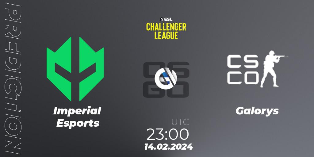 Prognoza Imperial Esports - Galorys. 16.02.2024 at 17:00, Counter-Strike (CS2), ESL Challenger League Season 47: South America