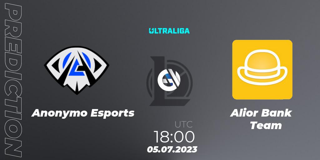 Prognoza Anonymo Esports - Alior Bank Team. 05.07.2023 at 18:00, LoL, Ultraliga Season 10 2023 Regular Season