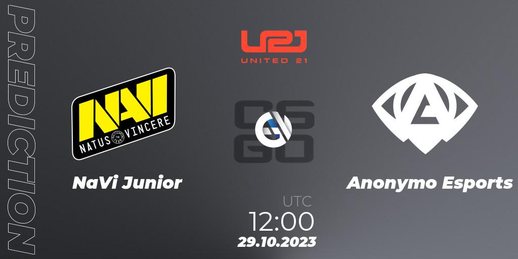 Prognoza NaVi Junior - Anonymo Esports. 28.10.2023 at 12:00, Counter-Strike (CS2), United21 Season 7