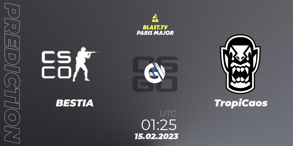 Prognoza BESTIA - TropiCaos. 15.02.23, CS2 (CS:GO), BLAST.tv Paris Major 2023 South America RMR Open Qualifier